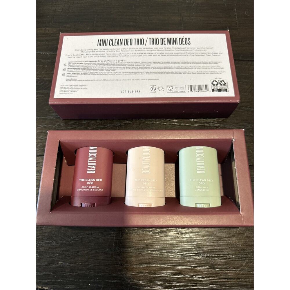 NEW: *Beautycounter* Mini Clean Deo Trio - Aloe, Coconut, Sequoia